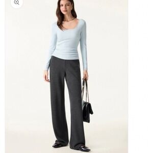 OGLmove Mid Rise Straight Leg Pull-on Pants Charcoal Grey Pockets 2811W31 Small